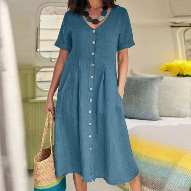 Harper - Robe boutonnée avec poche pour tous les jours