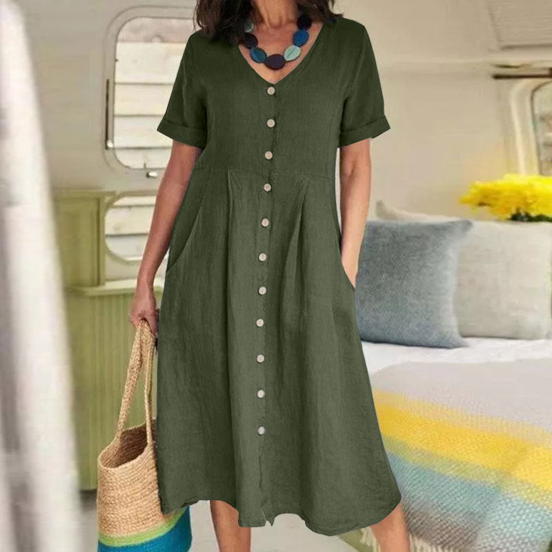 Harper - Robe boutonnée avec poche pour tous les jours