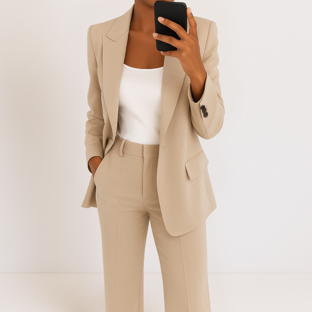 Ensemble blazer et pantalon sur mesure Elena