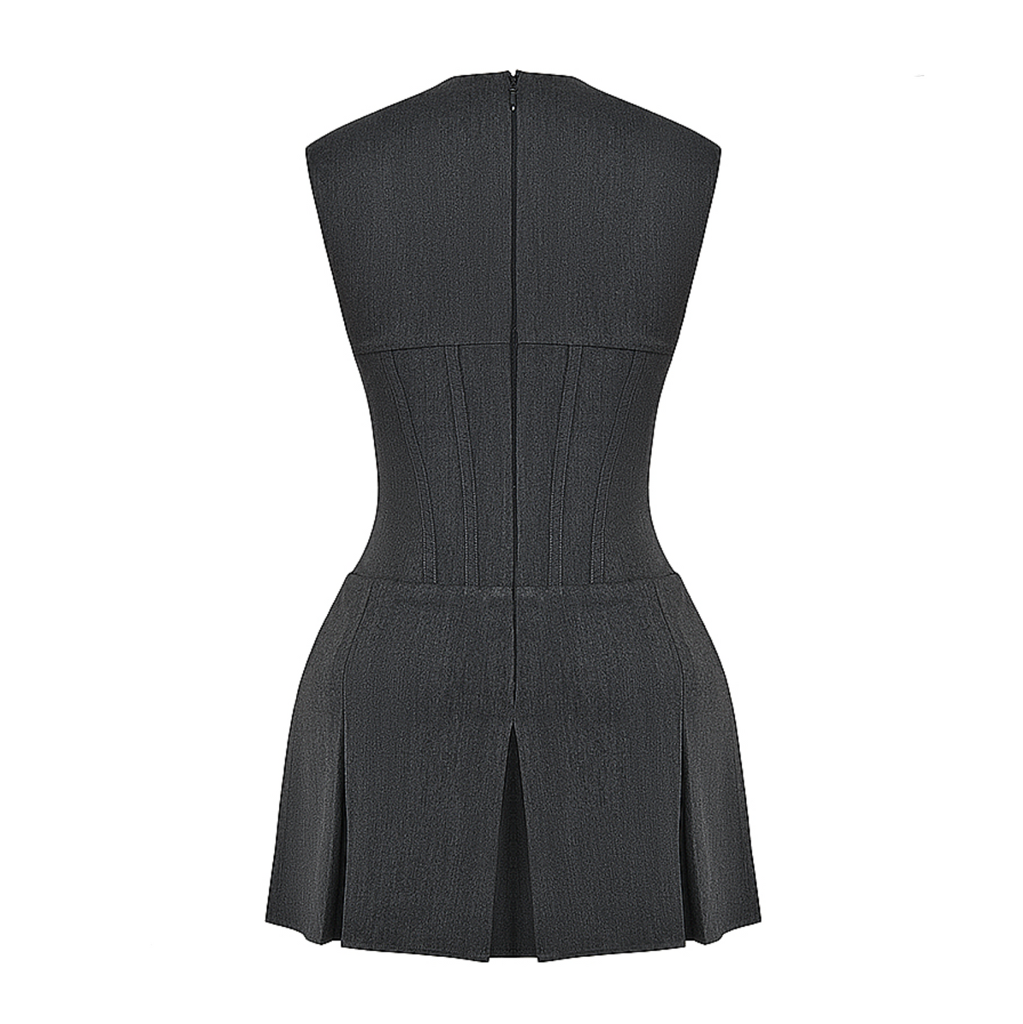 Velina - Mini-robe plissée corset unie