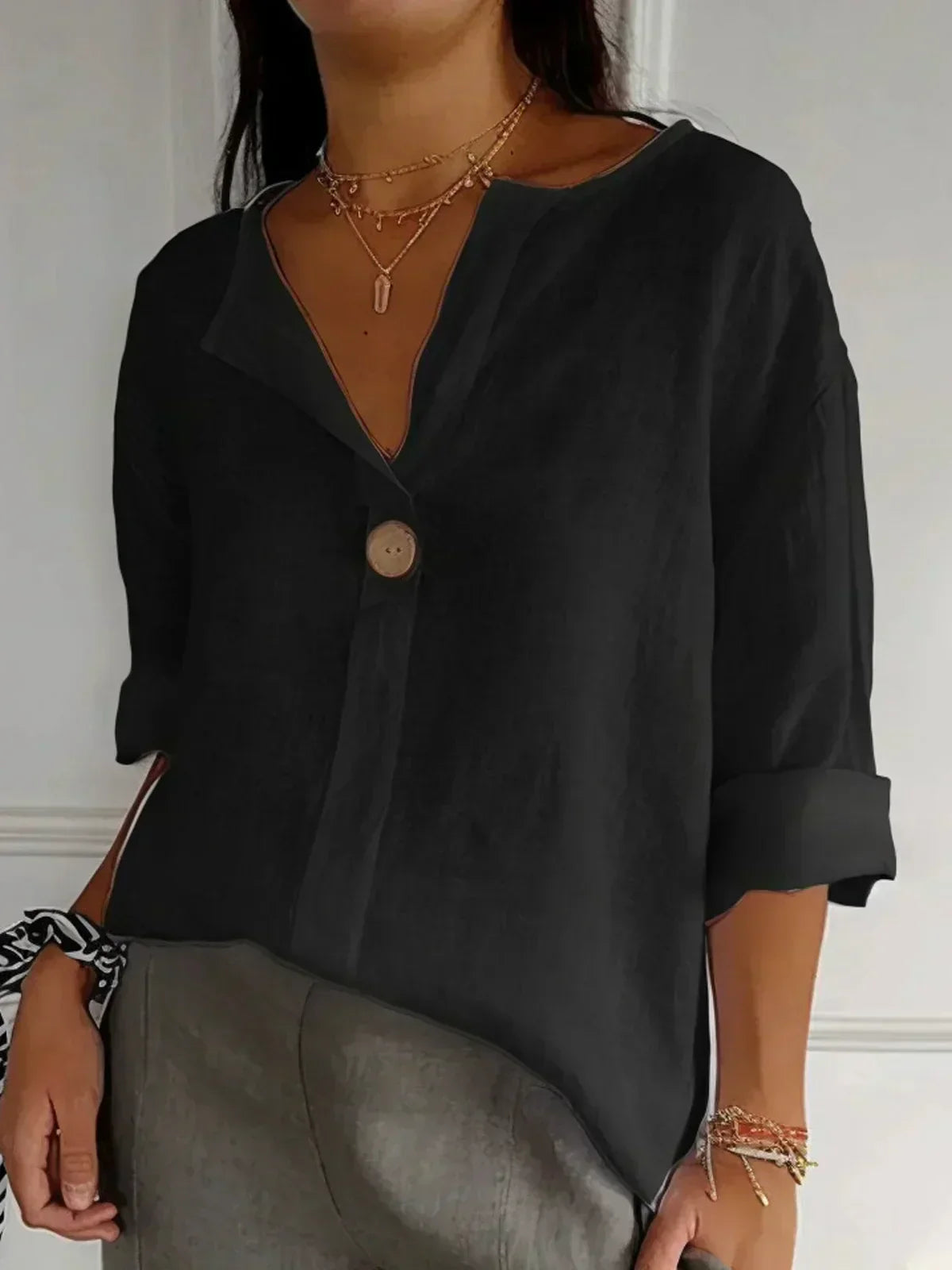SABRINA – BLOUSE DÉCONTRACTÉ À COL EN V