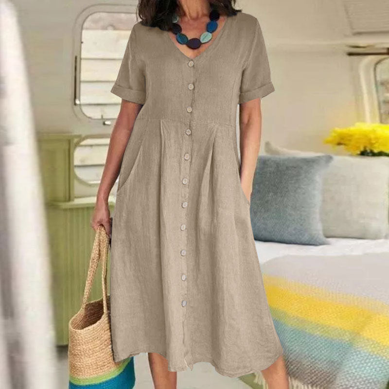 Harper - Robe boutonnée avec poche pour tous les jours