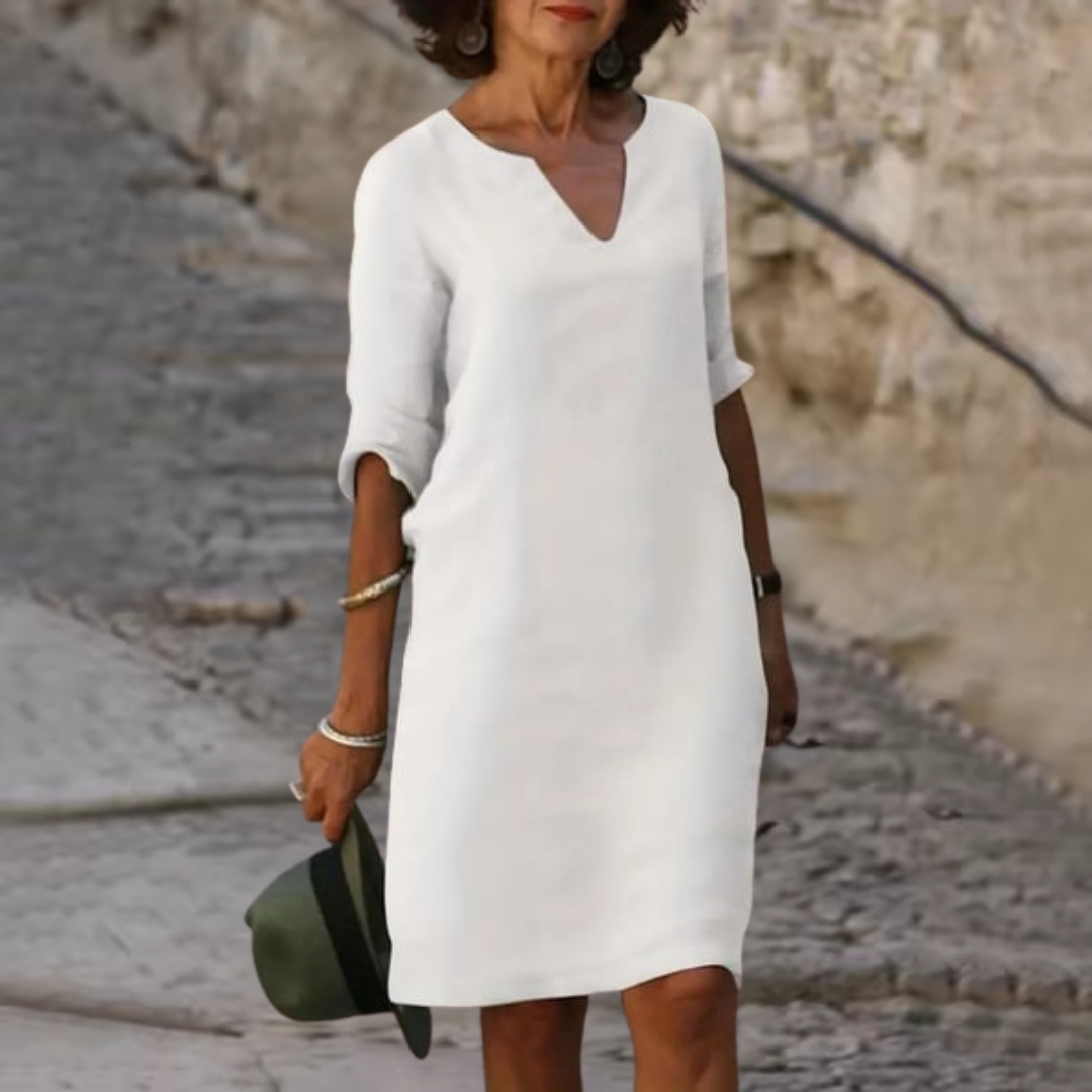 Mira – Mini-robe décontractée en coton d'inspiration vintage