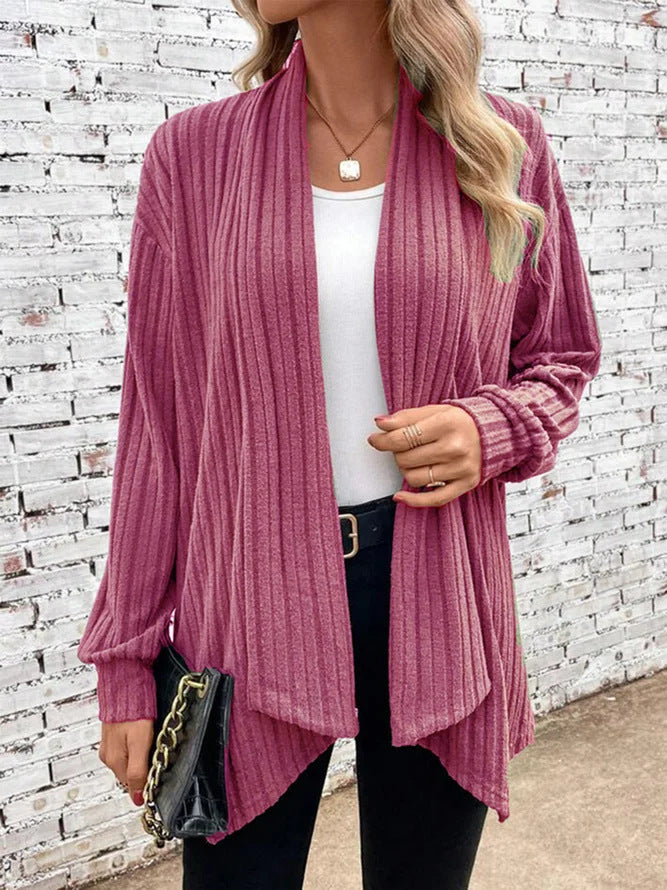 Cardigan drapé côtelé Lina
