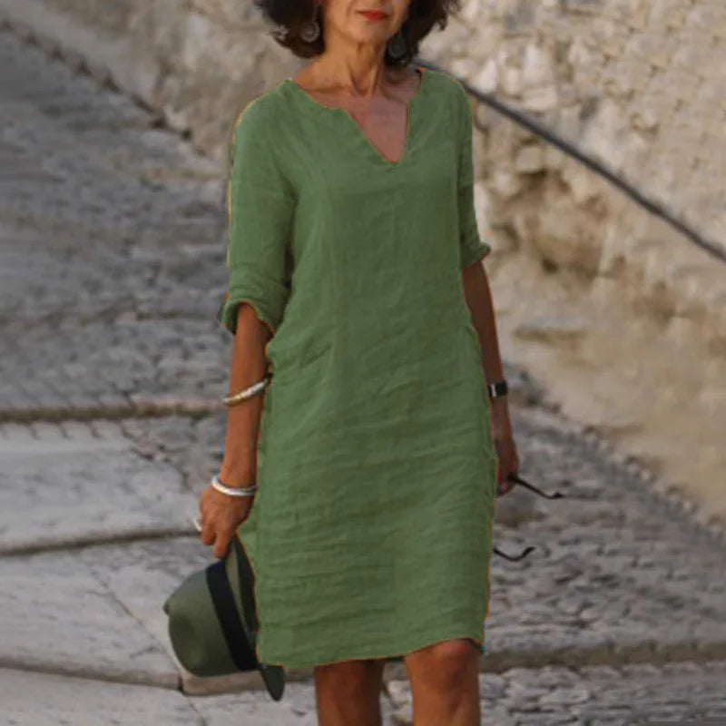 Mira – Mini-robe décontractée en coton d'inspiration vintage