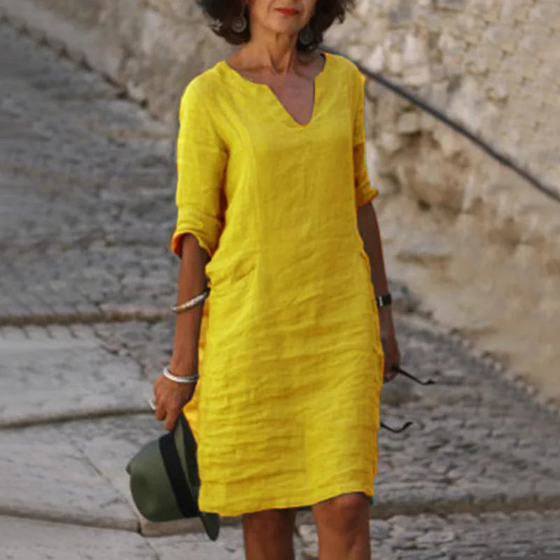 Mira – Mini-robe décontractée en coton d'inspiration vintage