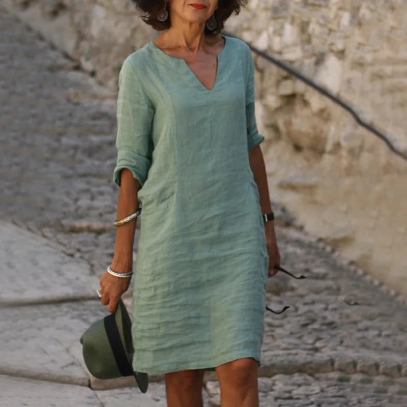 Mira – Mini-robe décontractée en coton d'inspiration vintage