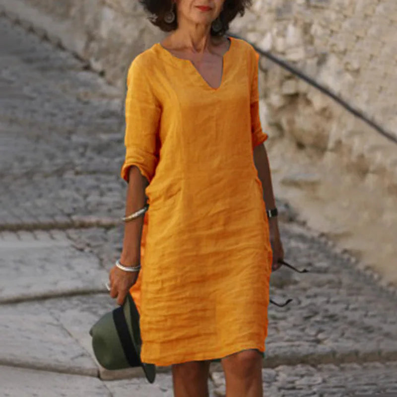 Mira – Mini-robe décontractée en coton d'inspiration vintage