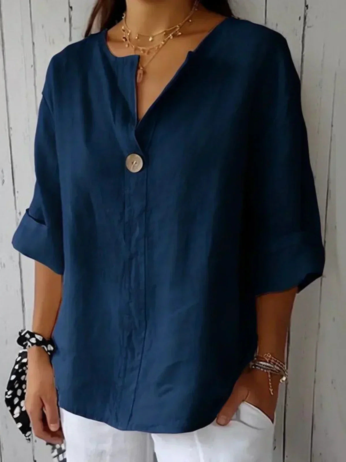 SABRINA – BLOUSE DÉCONTRACTÉ À COL EN V