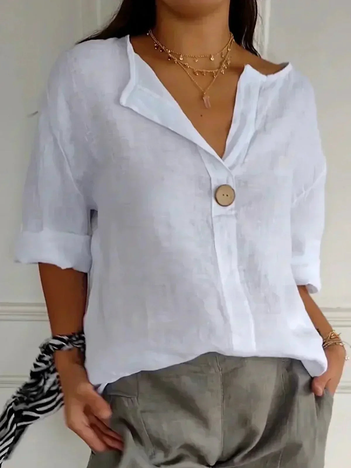 SABRINA – BLOUSE DÉCONTRACTÉ À COL EN V