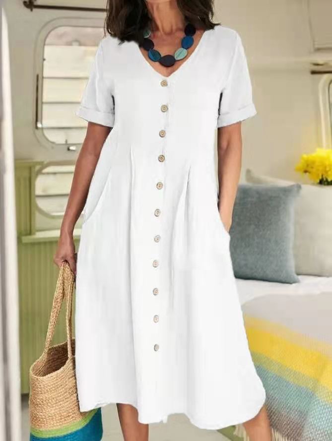Harper - Robe boutonnée avec poche pour tous les jours