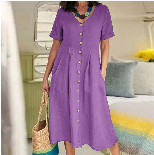 Harper - Robe boutonnée avec poche pour tous les jours