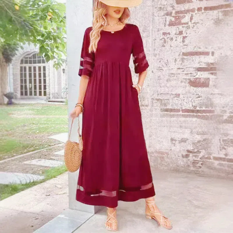 Camira - Robe midi à empiècements en maille