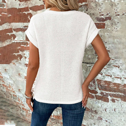 T-SHIRT TORSADÉ EN MAILLE GAUFRÉ MONROE