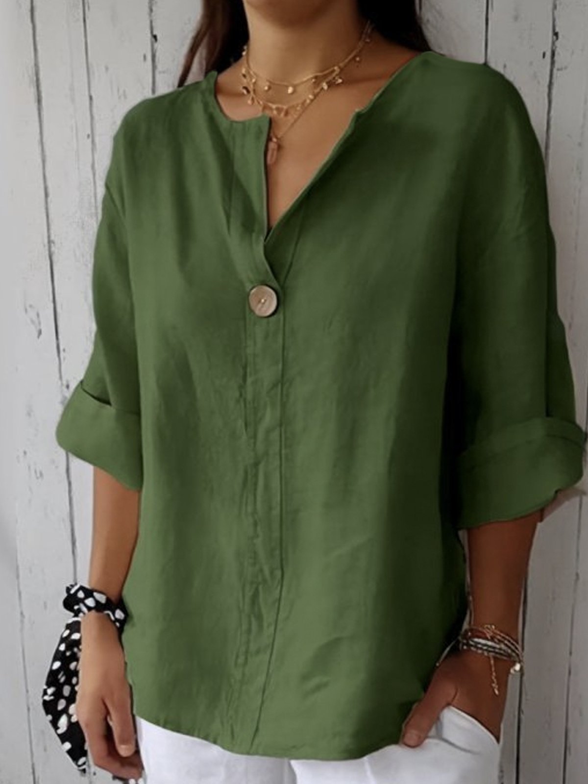 SABRINA – BLOUSE DÉCONTRACTÉ À COL EN V