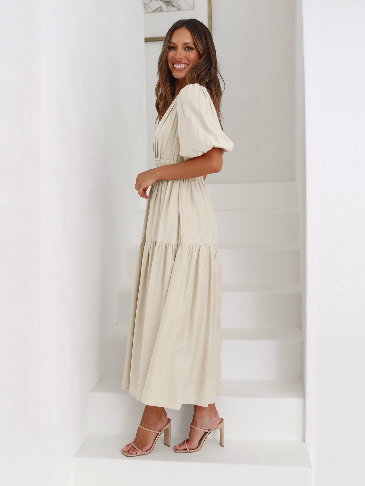 Enola - Robe à manches bouffantes