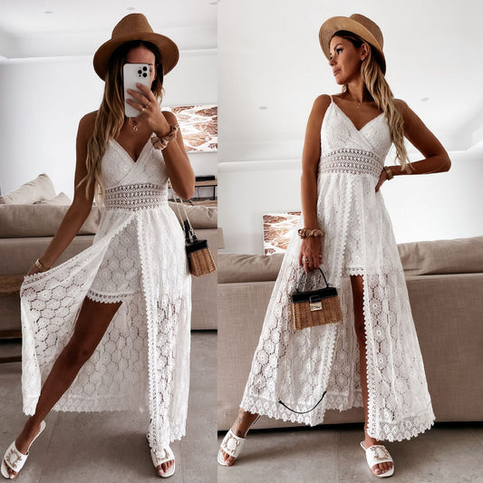 Robe barboteuse en dentelle Elena