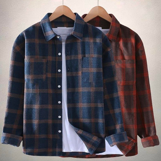 Chemise rustique en flanelle à carreaux