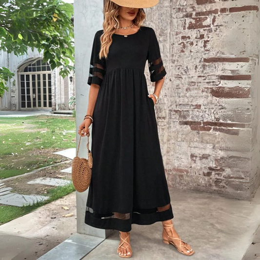 Camira - Robe midi à empiècements en maille