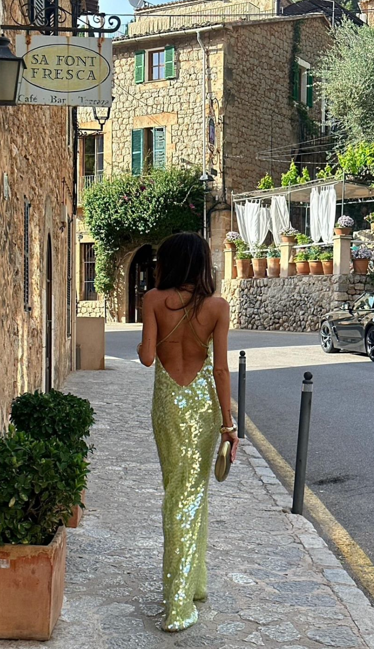 Valeriana - Robe longue à sequins