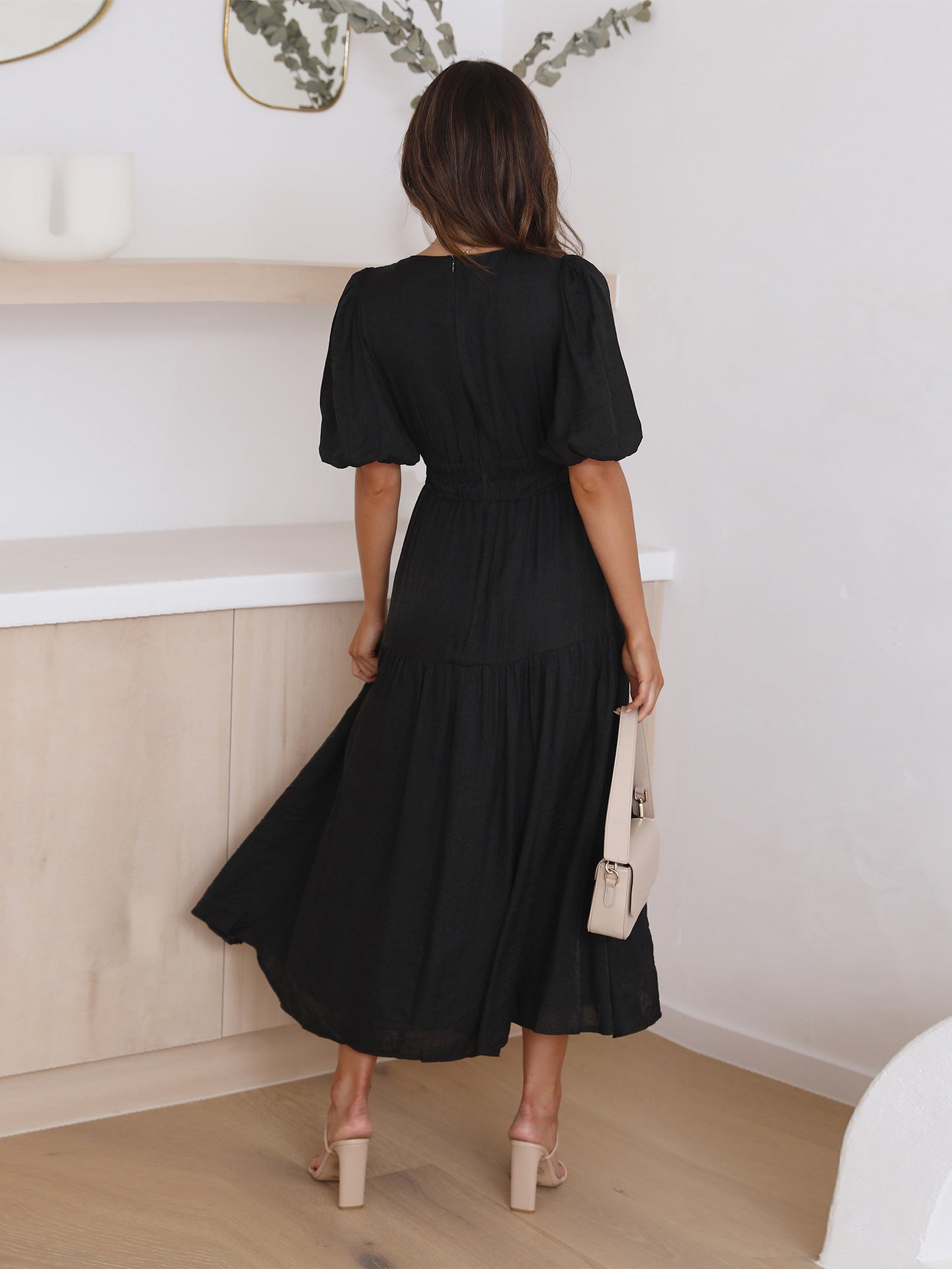 Enola - Robe à manches bouffantes