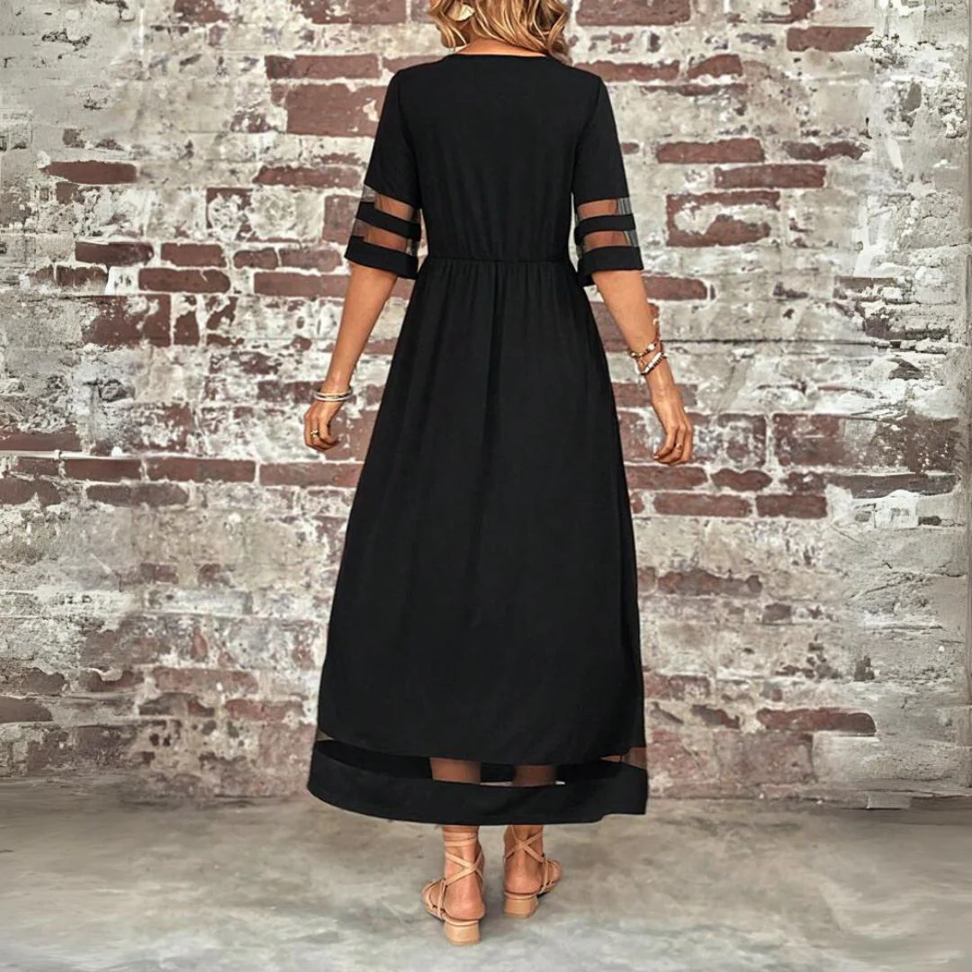 Camira - Robe midi à empiècements en maille
