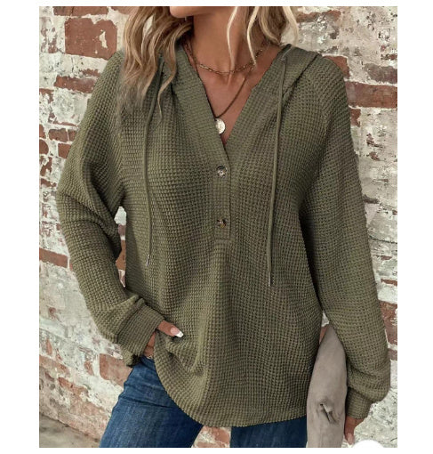 Sweat à capuche boutonné texturé Mila™