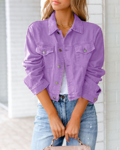 Veste en jean pétales Elise Leroy