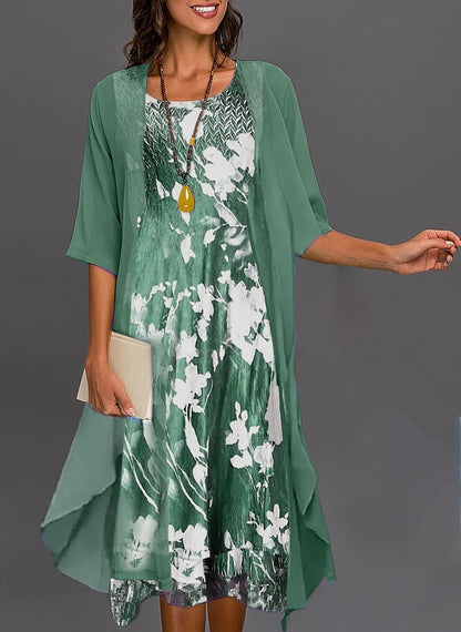 Marlene - L'ensemble robe mousseline fleurie