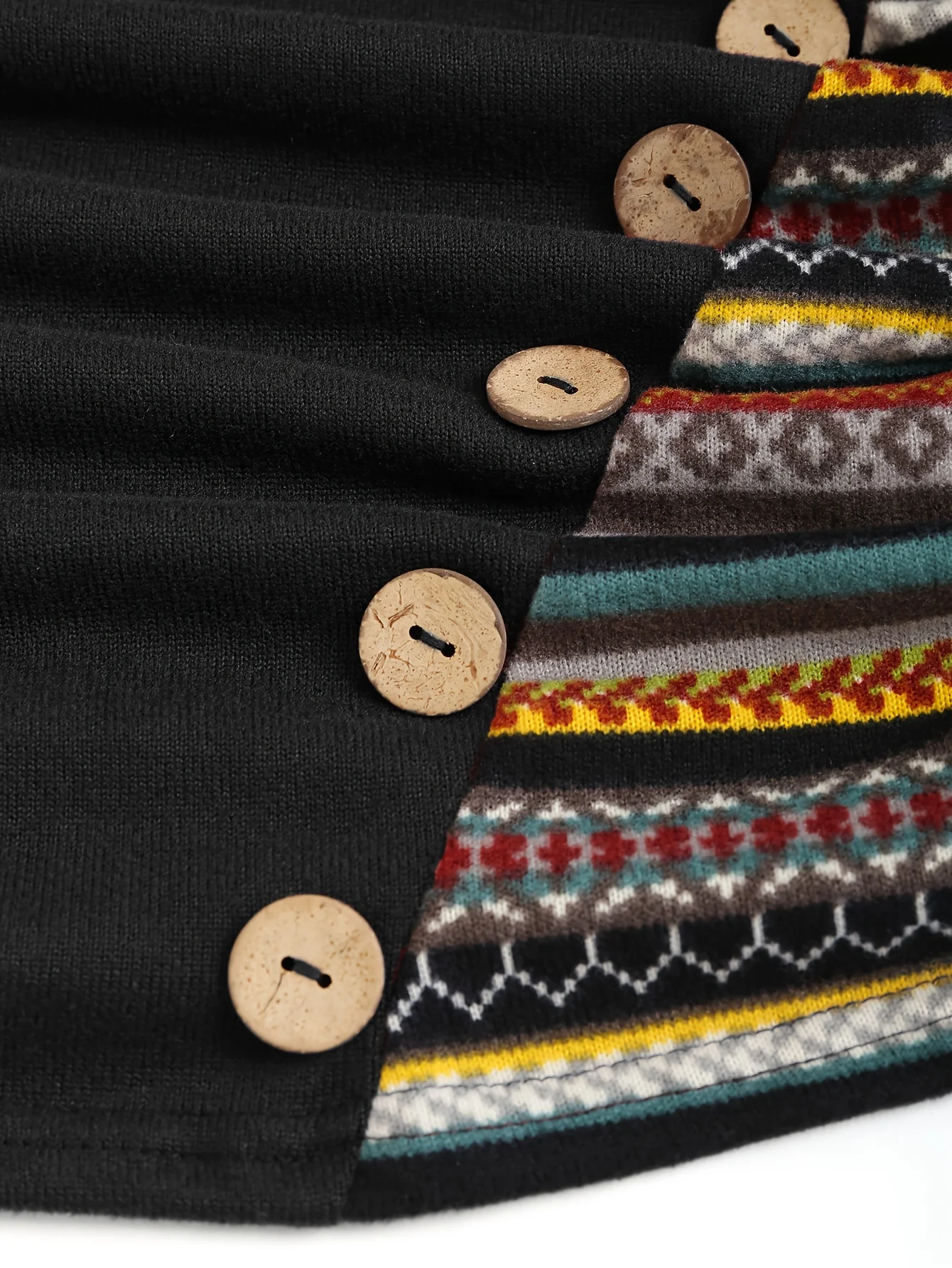 Sweat à capuche bohème patchwork pour femmes