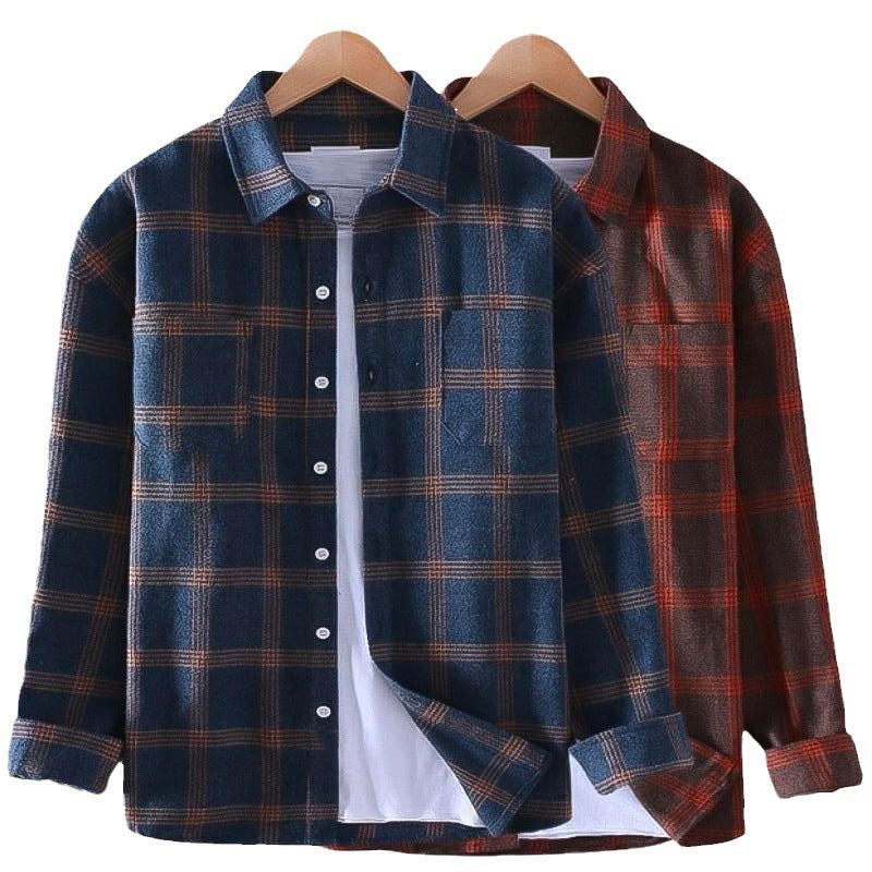 Chemise rustique en flanelle à carreaux