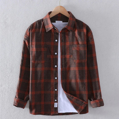 Chemise rustique en flanelle à carreaux