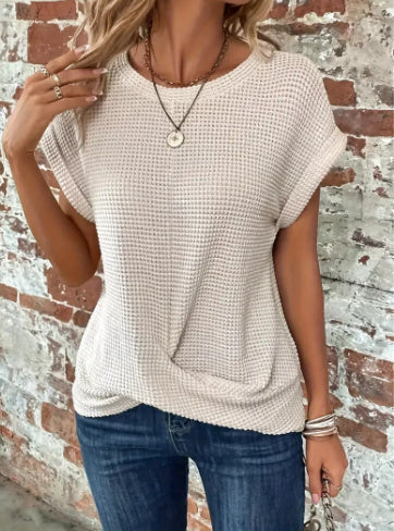 T-SHIRT TORSADÉ EN MAILLE GAUFRÉ MONROE