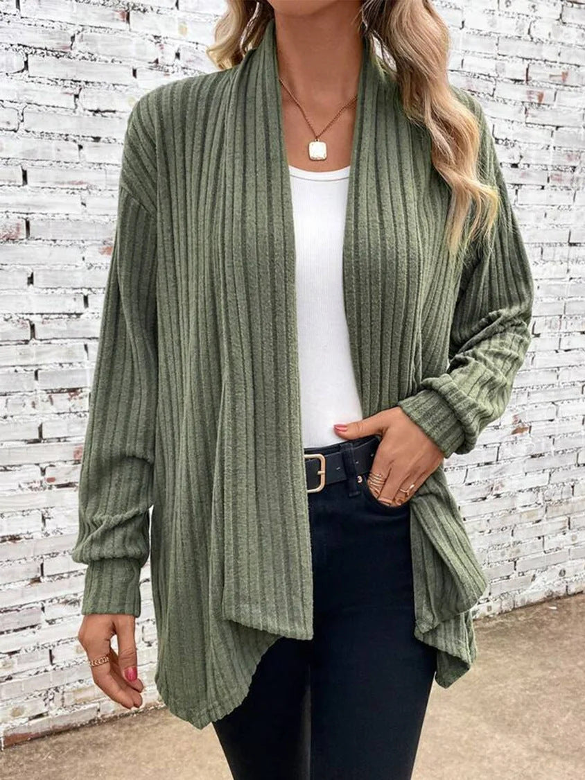 Cardigan drapé côtelé Lina