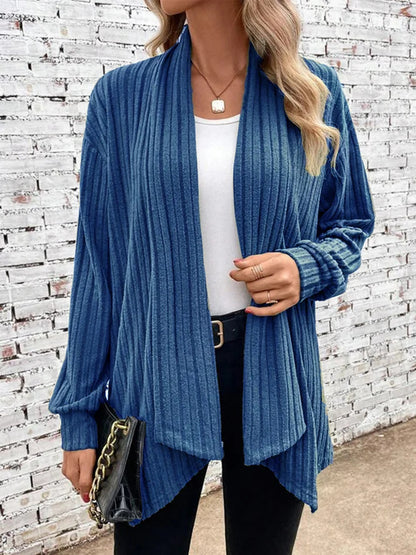 Cardigan drapé côtelé Lina