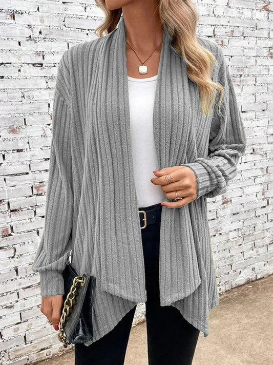 Cardigan drapé côtelé Lina