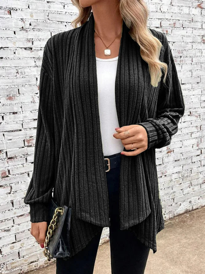 Cardigan drapé côtelé Lina