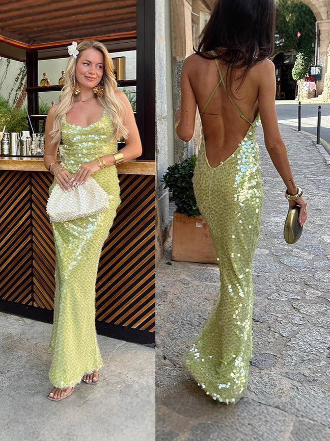 Valeriana - Robe longue à sequins