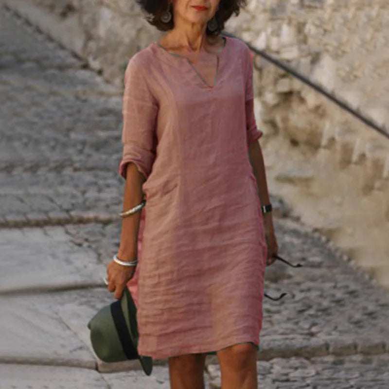 Mira – Mini-robe décontractée en coton d'inspiration vintage