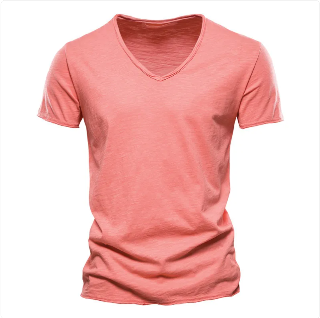 T-shirt en coton à col en V Shinari