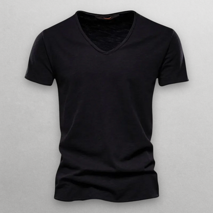T-shirt en coton à col en V Shinari