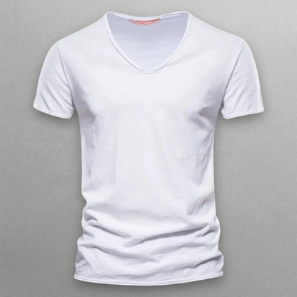 T-shirt en coton à col en V Shinari