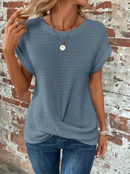 T-SHIRT TORSADÉ EN MAILLE GAUFRÉ MONROE