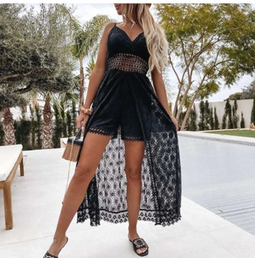 Robe barboteuse en dentelle Elena