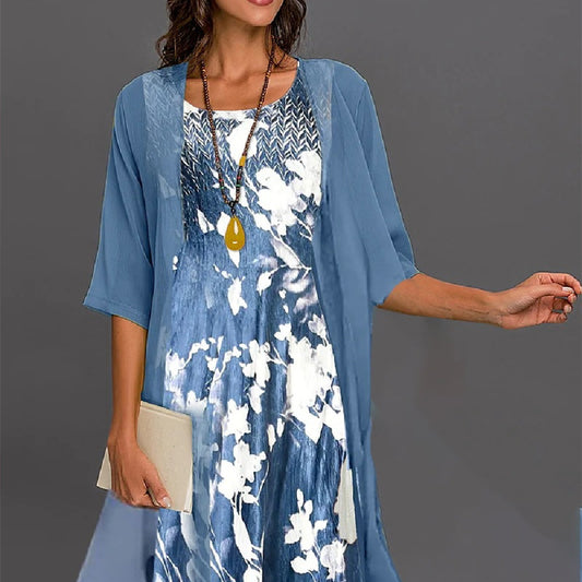 Marlene - L'ensemble robe mousseline fleurie