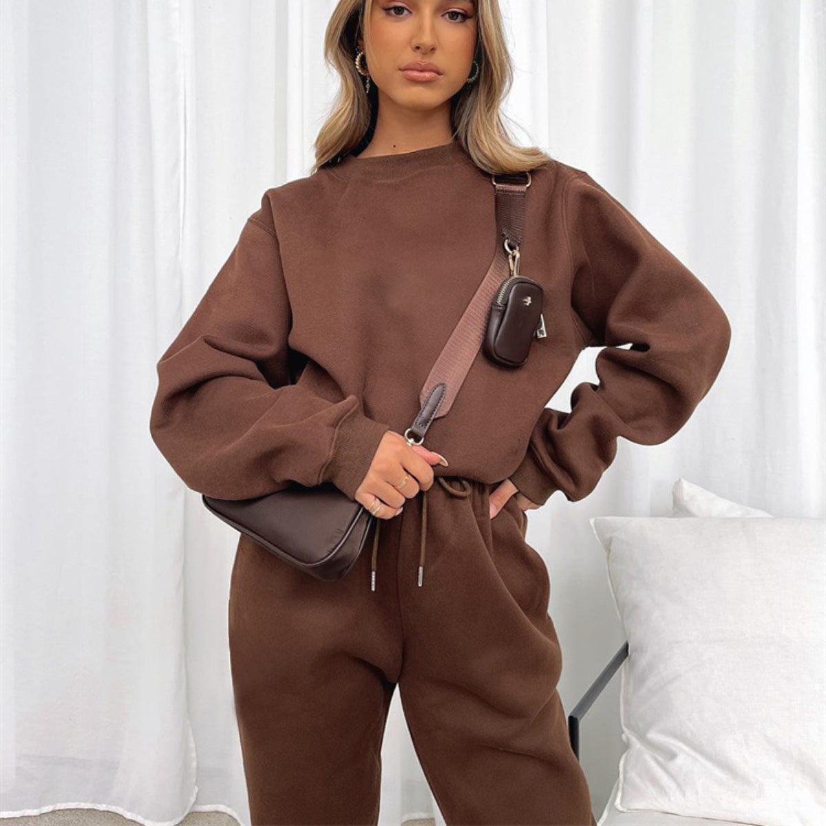Ensemble pull-over décontracté d'automne pour femmes