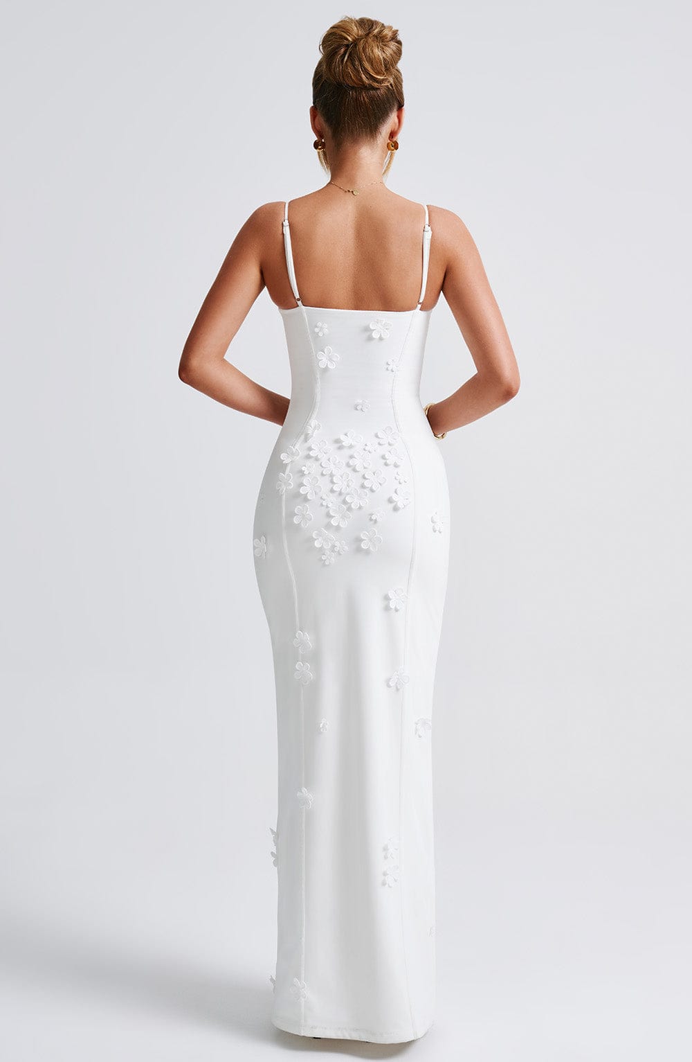 Bianca - Robe longue à appliqué floral