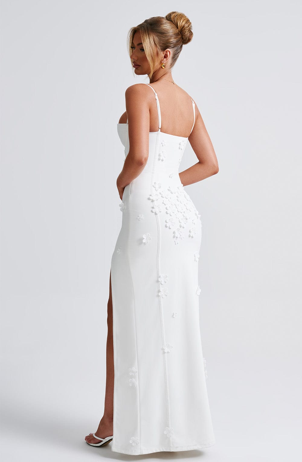 Bianca - Robe longue à appliqué floral