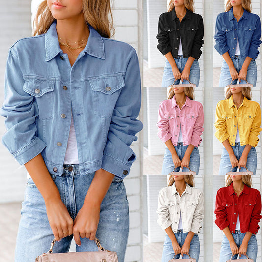 Veste en jean pétales Elise Leroy